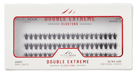 Ultra Luxe Individual Lashes - 'SHORT' 8mm - *DOUBLE EXTREME* - 40 / Hairs - 60 Clusters / Pk