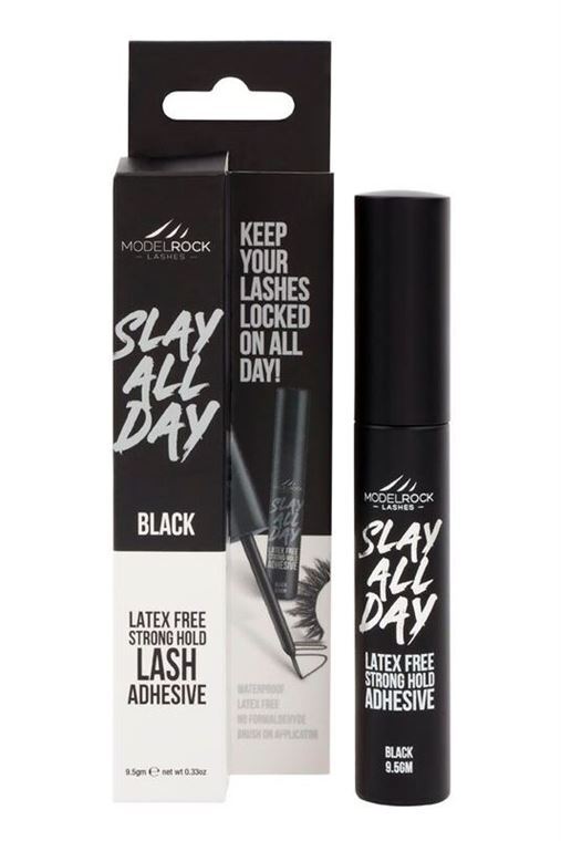 MODELROCK - Lash Adhesive 9.5gm Waterproof *SUPER-STRONG* - *BLACK* Latex Free - with brush-on applicator 