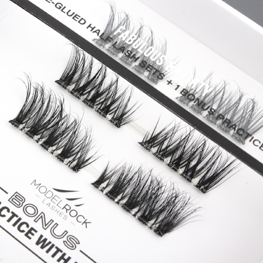 LASH PLAY Ready to Wear Pre-Glued Half Lashes - STRETCH-FIT - Fabulous & Flirty