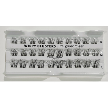 WISPY EFFECT - with CLEAR Pre-Glued Cluster Lashes - Mixed Lengths Tray