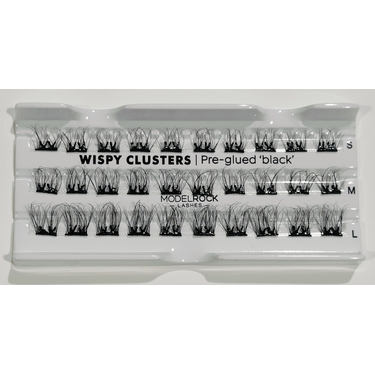 WISPY EFFECT - with BLACK Pre-Glued Cluster Lashes - Mixed Lengths Tray