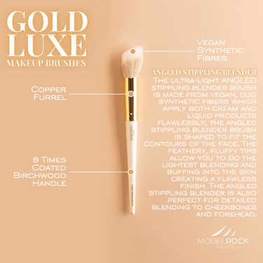 GOLD LUXE Makeup Brush - *Angled Stippling Blender*