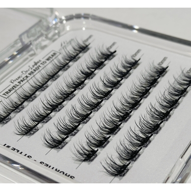 READY to WEAR Pre-Glued Cluster Lashes TRAVEL EDITION - Style #1 SHORTIES - 40pk - MEDIUM 10mm Clusters