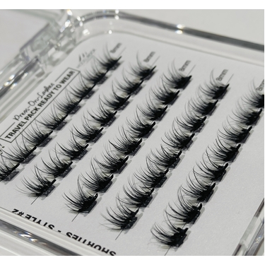 READY to WEAR Pre-Glued Cluster Lashes TRAVEL EDITION - Style #2 SHORTIES - 40pk - SHORT 8mm Clusters