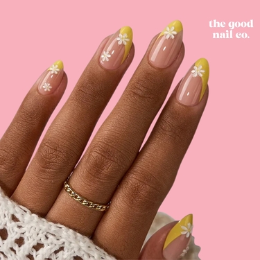 THE GOOD NAIL CO - Press-On Gel Nail Kit - DAISY FLOWER - Short Almond