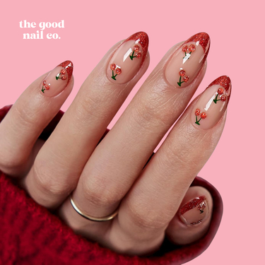 THE GOOD NAIL CO - Press-On Gel Nail Kit - FRENCH CHERRY - Short Almond