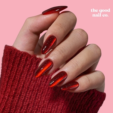 THE GOOD NAIL CO - Press-On Gel Nail Kit - RUBY SPARKLE - Medium Almond