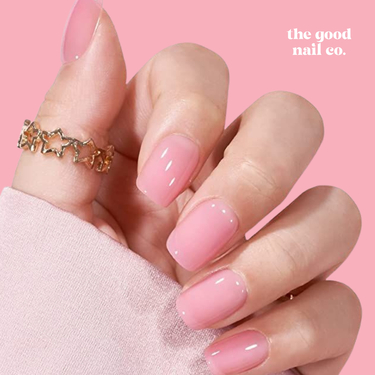 THE GOOD NAIL CO - Press-On Gel Nail Kit - BUBBLEGUM GLAZE - Short Square