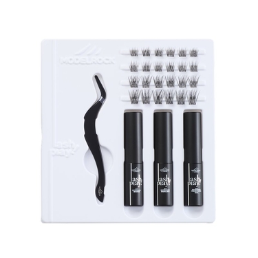 LASH PLAY - DIY STARTER KIT - The Naturals Kit - Style  TWO - 24 x Clusters + Bond-Sealer-Remover Gel-Lash Applicator