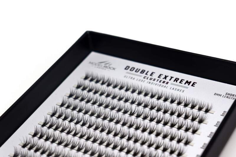 **BULK TRAY** Ultra Luxe - *DOUBLE EXTREME* - 'SHORT' 8mm - 40 hairs - 240 Clusters / Pk