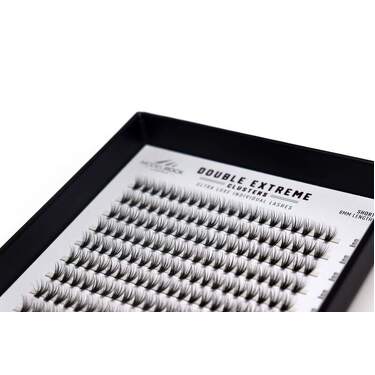 **BULK TRAY** Ultra Luxe - *DOUBLE EXTREME* - 'SHORT' 8mm - 40 hairs - 240 Clusters / Pk