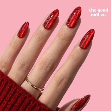 THE GOOD NAIL CO - Press-On Gel Nail Kit - RUBY SPARKLE - Medium Almond