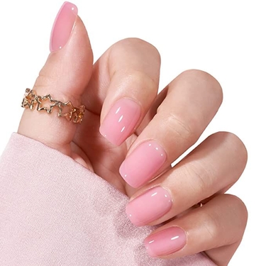 THE GOOD NAIL CO - Press-On Gel Nail Kit - BUBBLEGUM GLAZE - Short Square