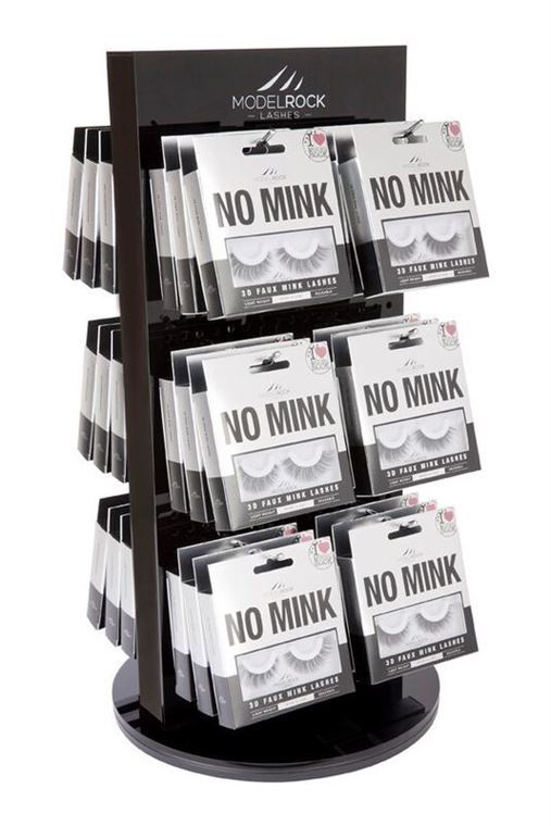 NO MINK - FAUX MINK Lashes - Salon Stockist Lash Package with / 24 pairs - **BLACK DISPLAY STAND**