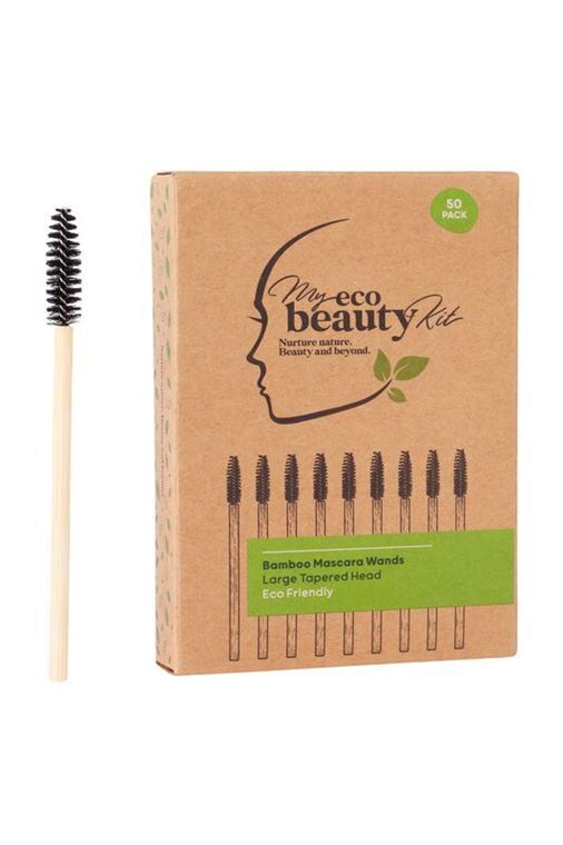 MY ECO BEAUTY KIT - Bamboo Disposable Mascara Wands - Large Tapered head 50pk