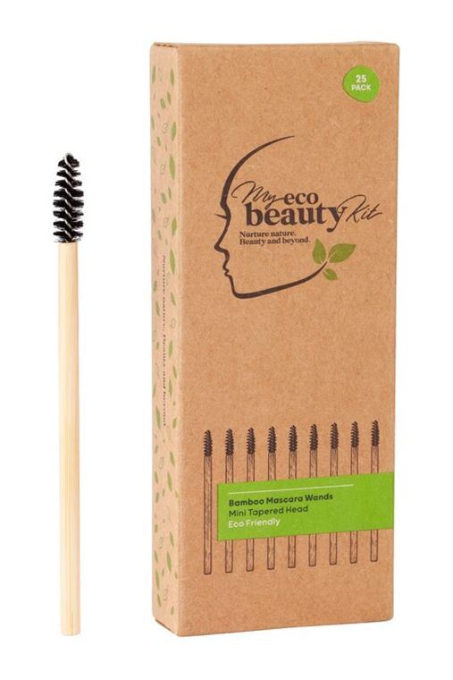 MY ECO BEAUTY KIT - Bamboo Disposable Mascara Wands - 'Mini' Tapered head 25pk