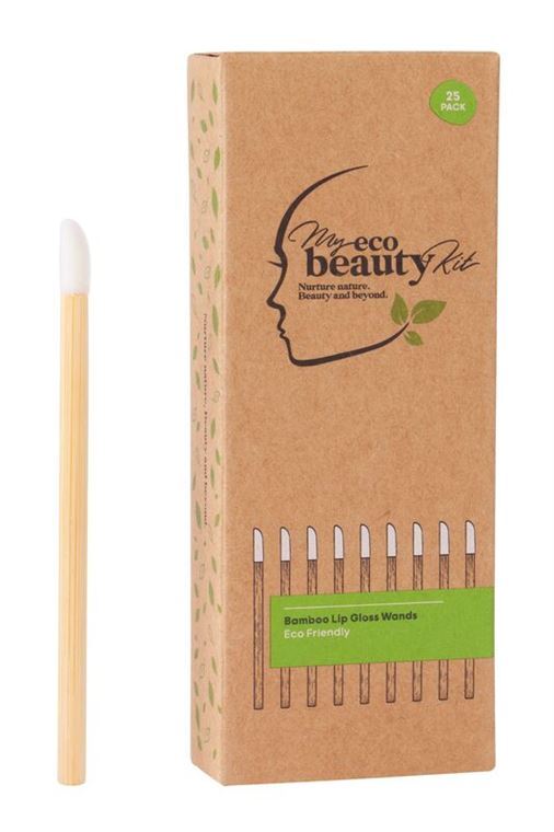 MY ECO BEAUTY KIT - Bamboo Disposable Lip Gloss Wands 25pk