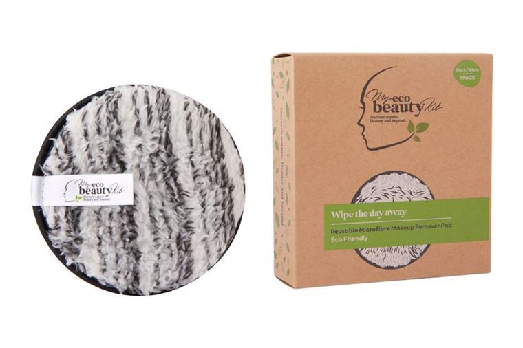 MY ECO BEAUTY KIT - RE-USEABLE MAKEUP REMOVER PAD - 'BLACK & WHITE Marble' Microfibre 1pk