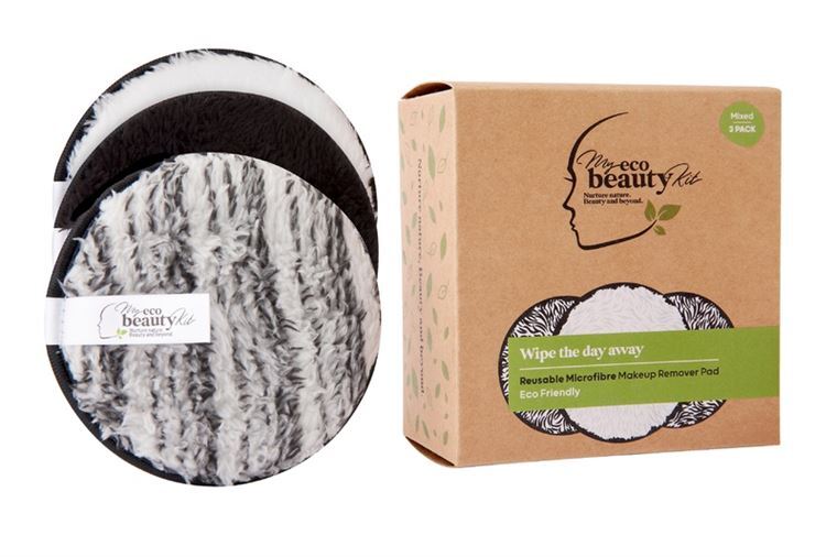MY ECO BEAUTY KIT - RE-USEABLE MAKEUP REMOVER PAD - 'MIXED COLOURS' Microfibre 3pk