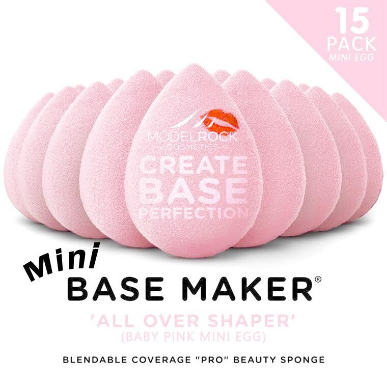 Base Maker® Beauty Sponge - 'ALL OVER SHAPER' (BABY PINK Mini Egg) - 15 BULK PACK