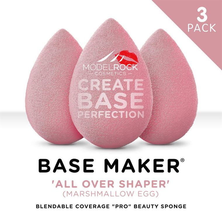 PRO 3PK - Base Maker® Beauty Sponge -'ALL OVER SHAPER' (Marshmallow Pink Egg)