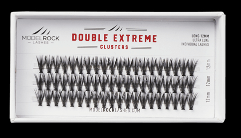 Ultra Luxe Individual Lashes - 'LONG' 12mm - *DOUBLE EXTREME* - 40 / Hairs - 60 Clusters / Pk