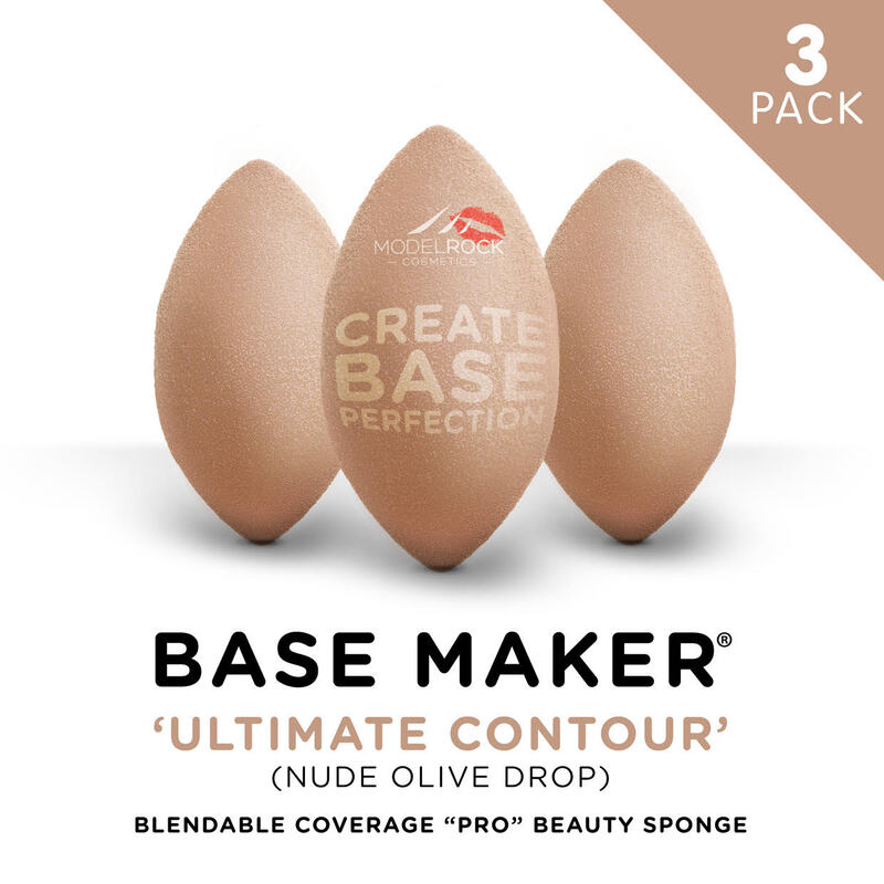 PRO 3PK - Base Maker® Beauty Sponge - 'ULTIMATE CONTOUR' (NUDE Olive Drop)