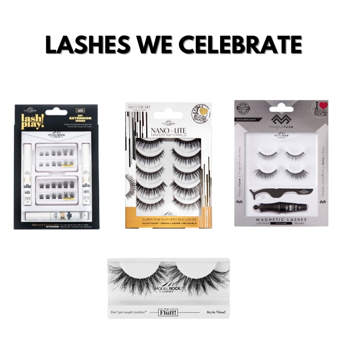 four packs of false lashes