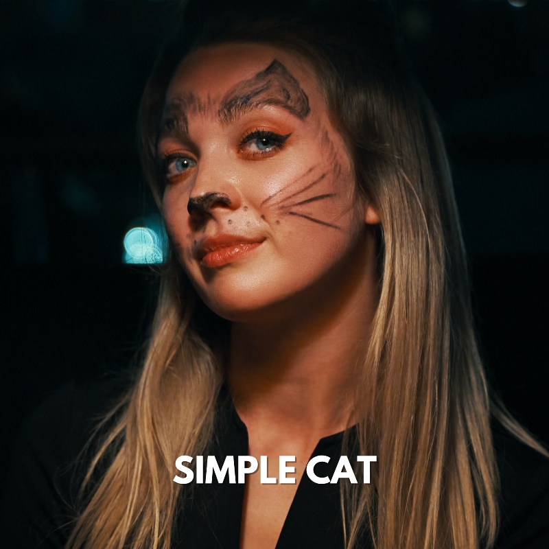 A girl wearing Simple Cat makeup look for Halloween - Modelrock