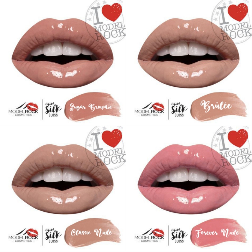 four lips with nude non sticky Modelrock lip glosses