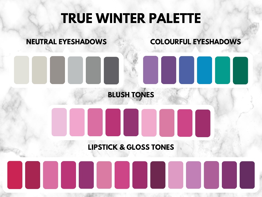 True winter Modelrock makeup palettes examples