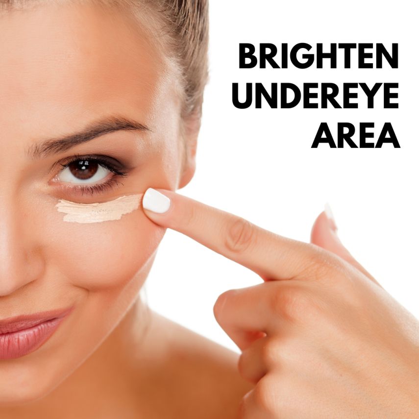 BRIGHTEN UNDEREYE AREA with concealer