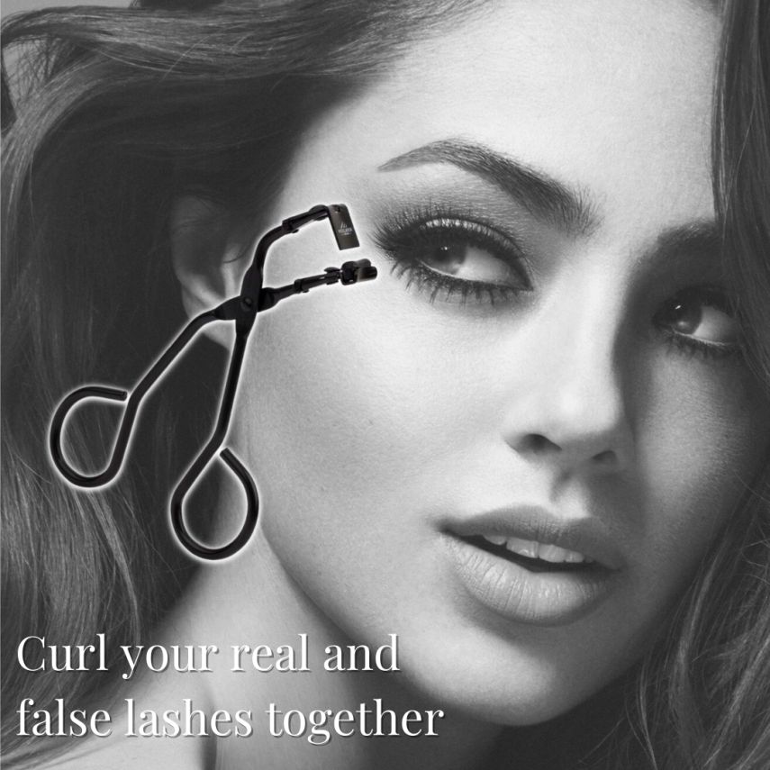 Curl your real and false lashes together