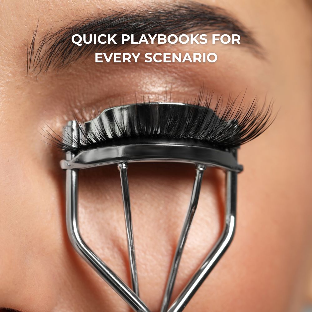 Eyelashes being curled