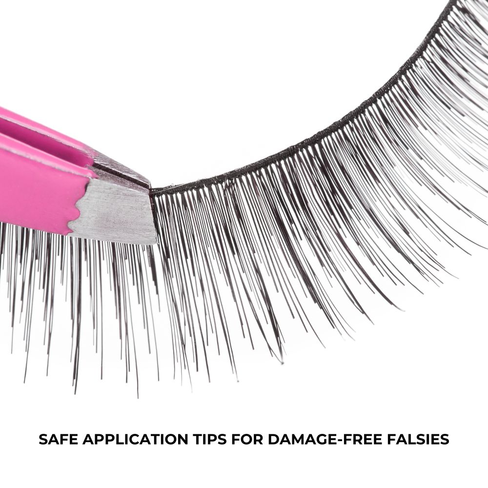 Safe application tips for false lashes.
