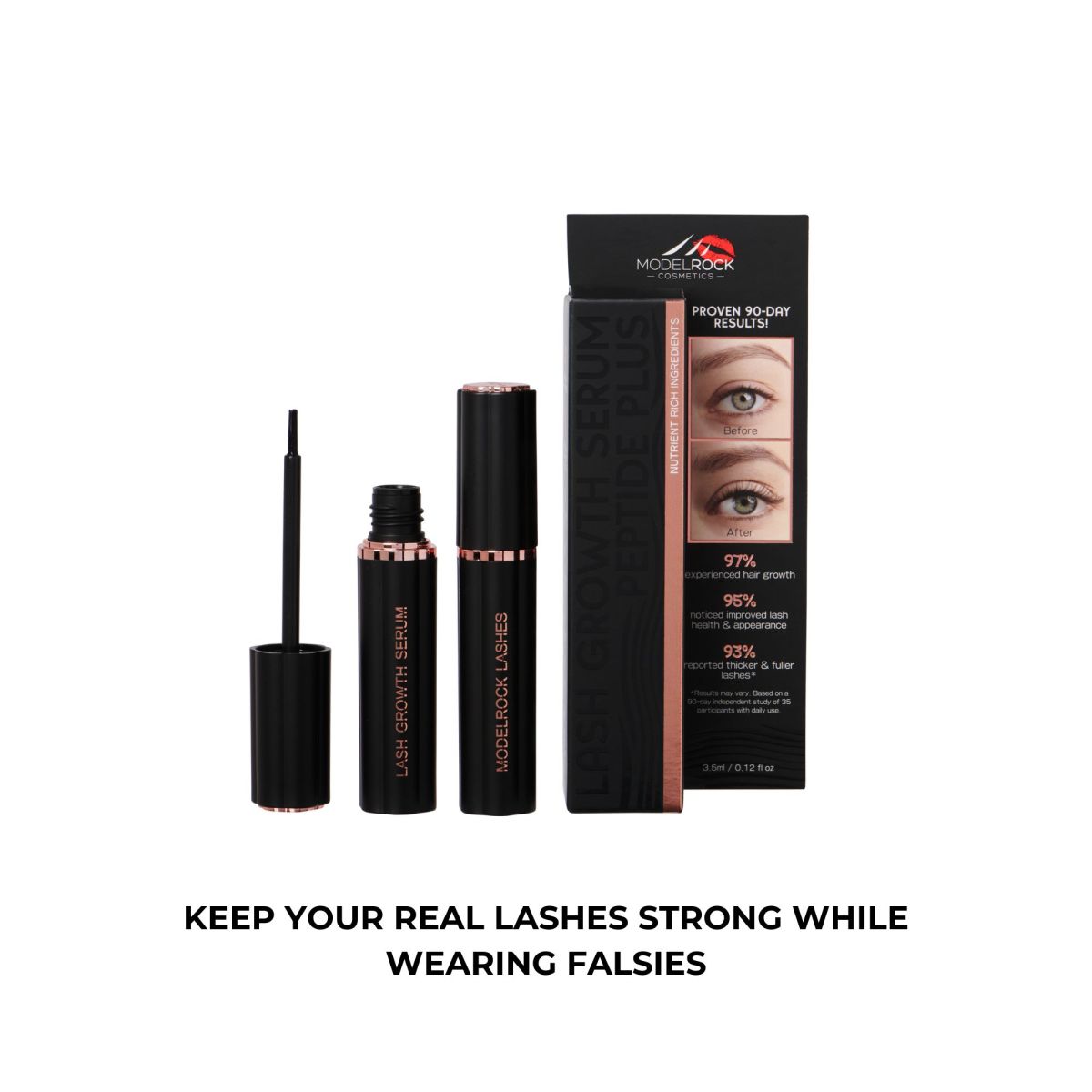 Strengthen your real lashes with lash serum.