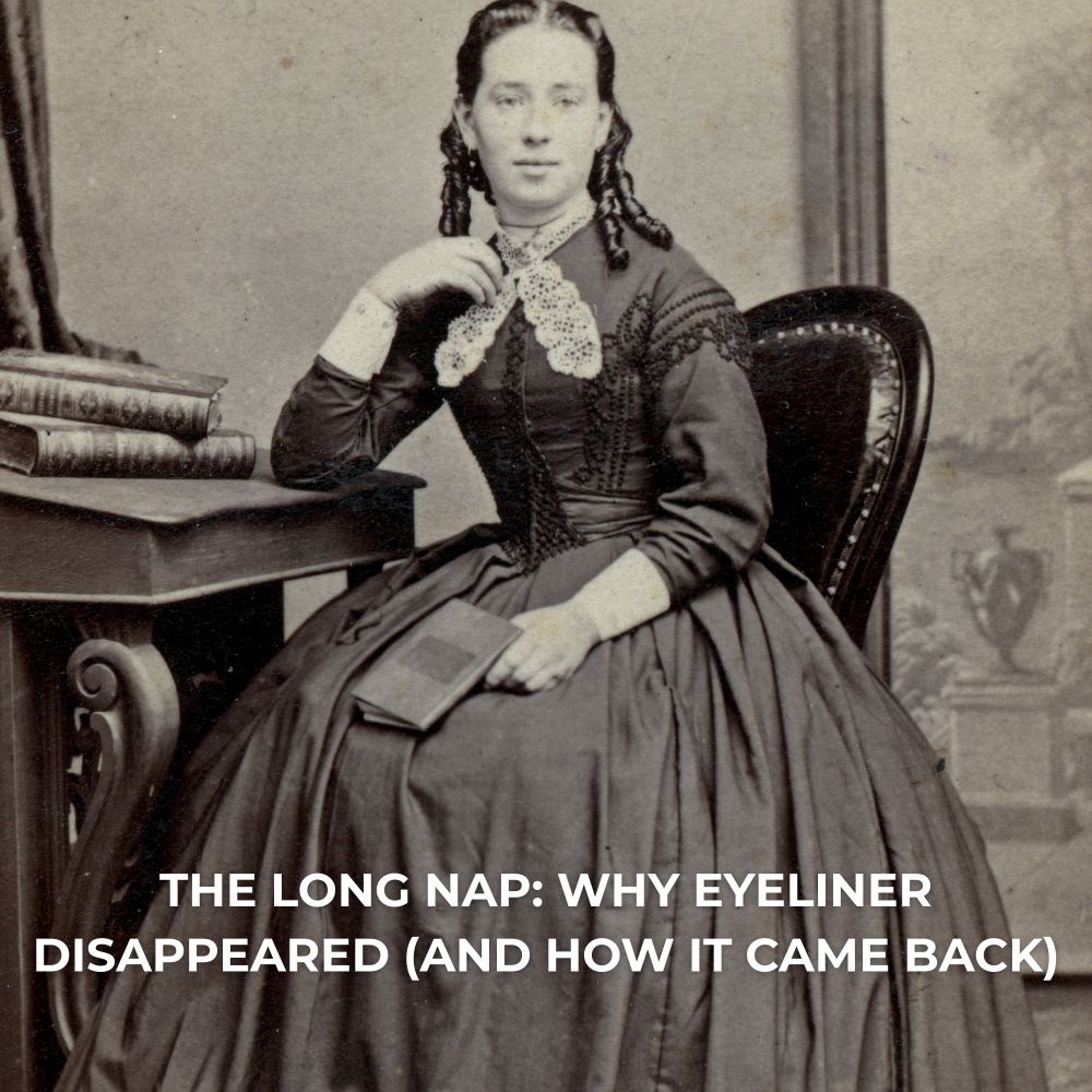 Black and white photo of lady with big dress