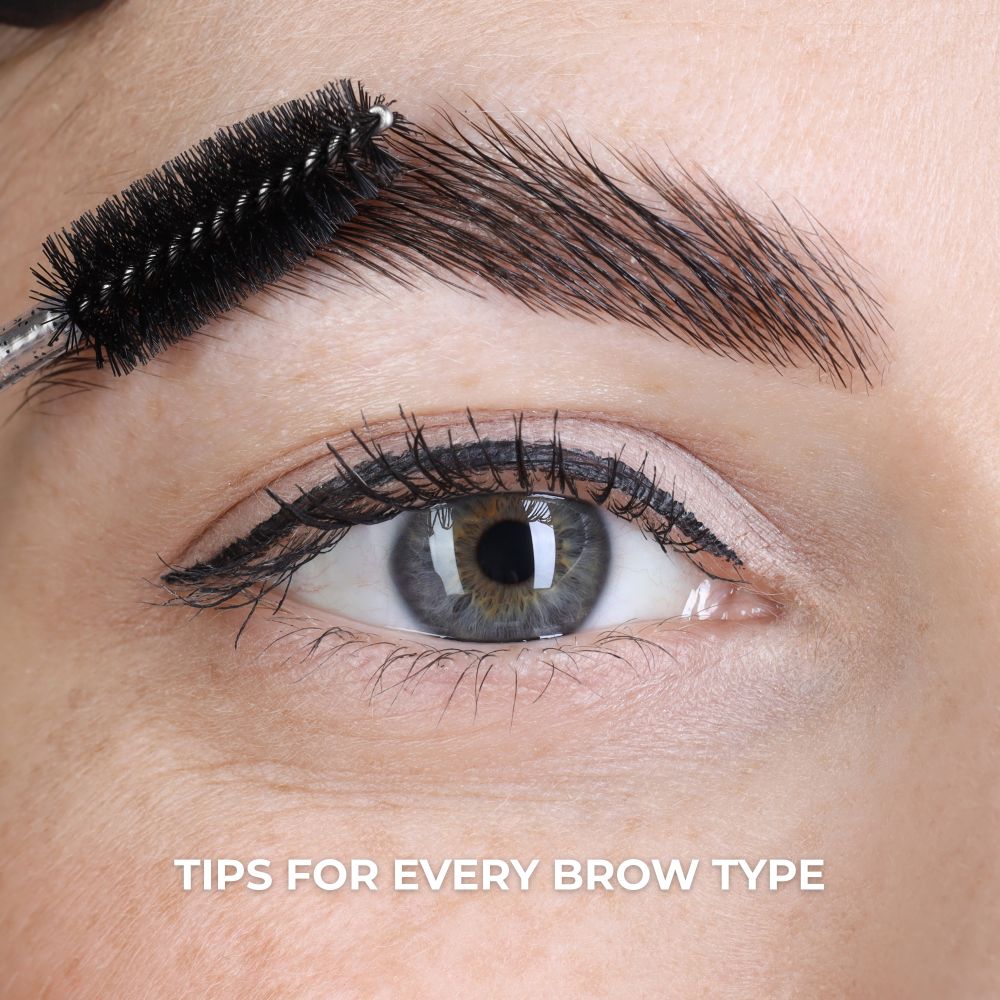 Close up of eyebrow with gel applied