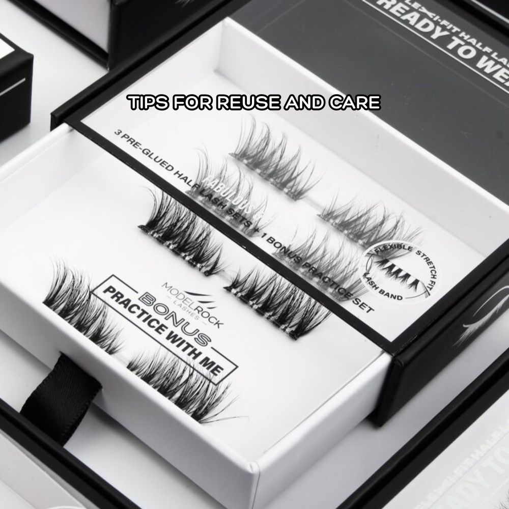 Tips for reusing press-on half lashes.