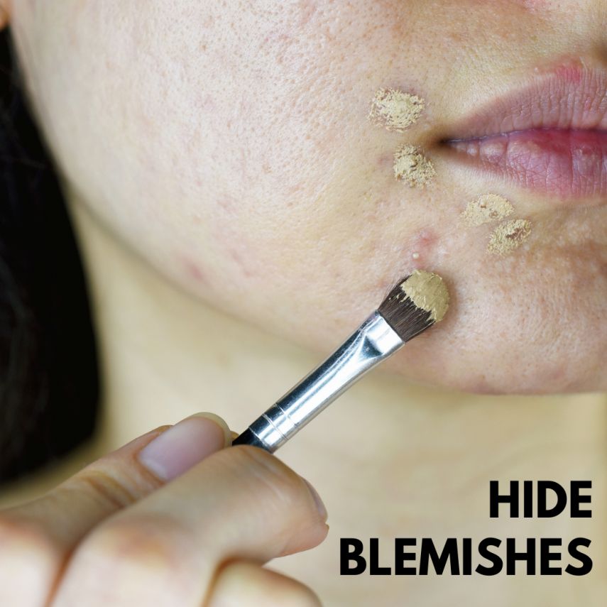 HIDE BLEMISHES with concealer
