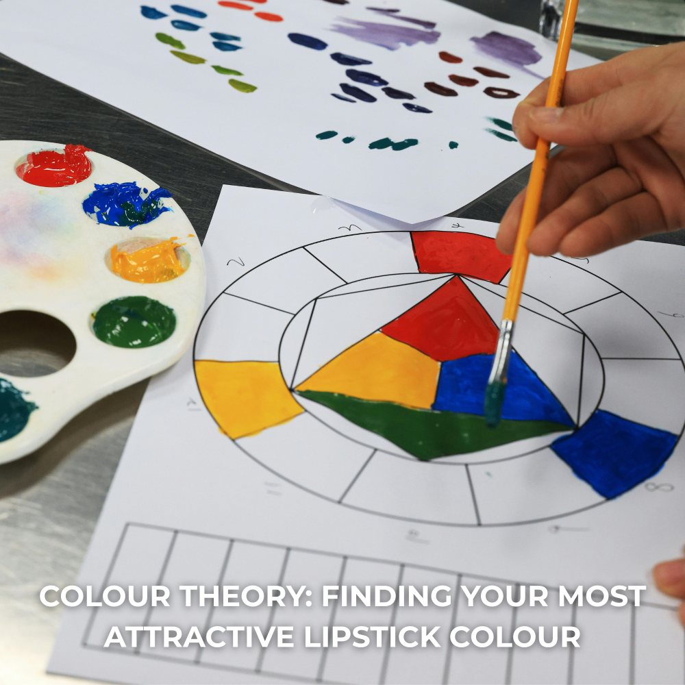 Artist colouring in shapes