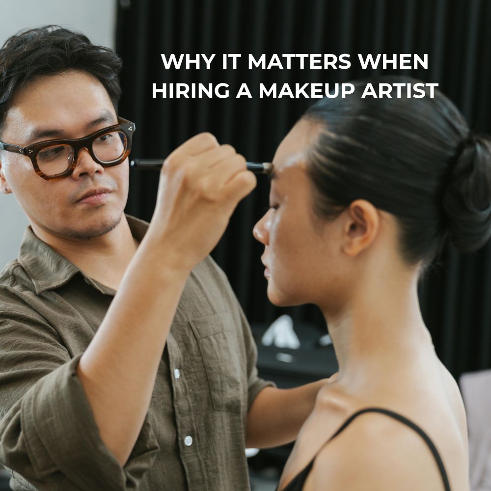 makeup artist applying to ladies face