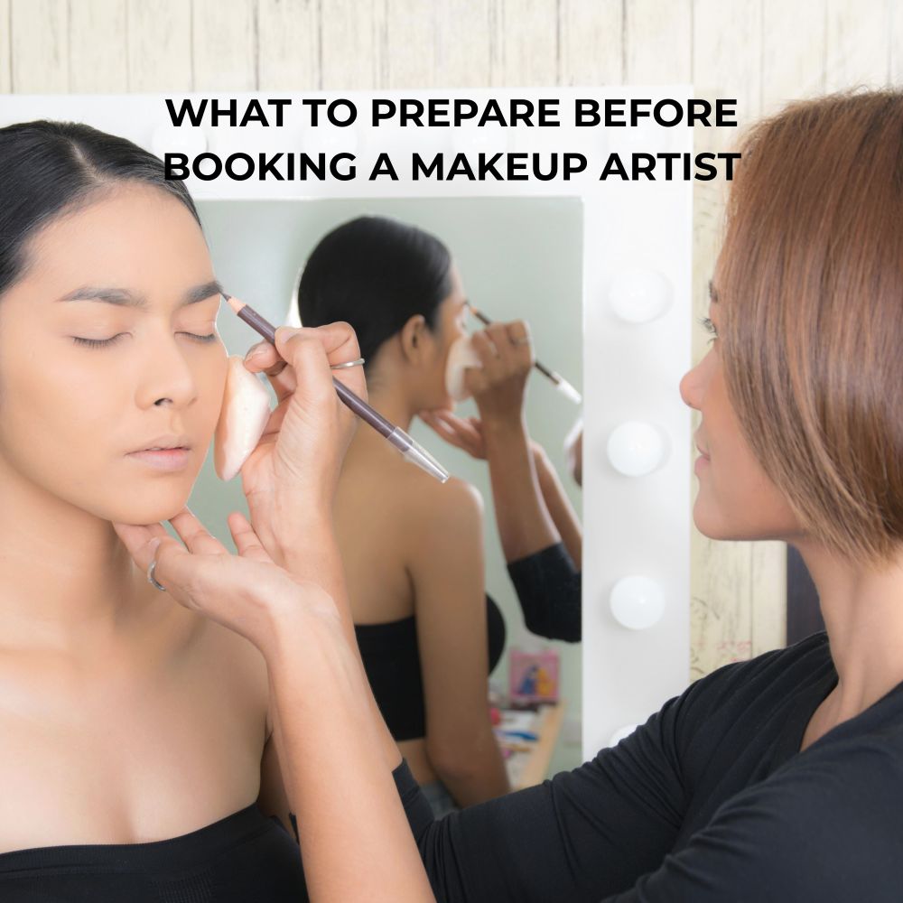 lady with eyes closed having makeup applied