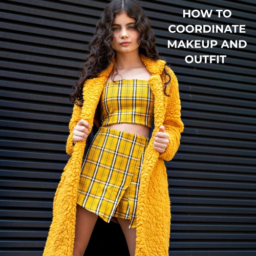 Girl with yellow outfit coordinated with makeup
