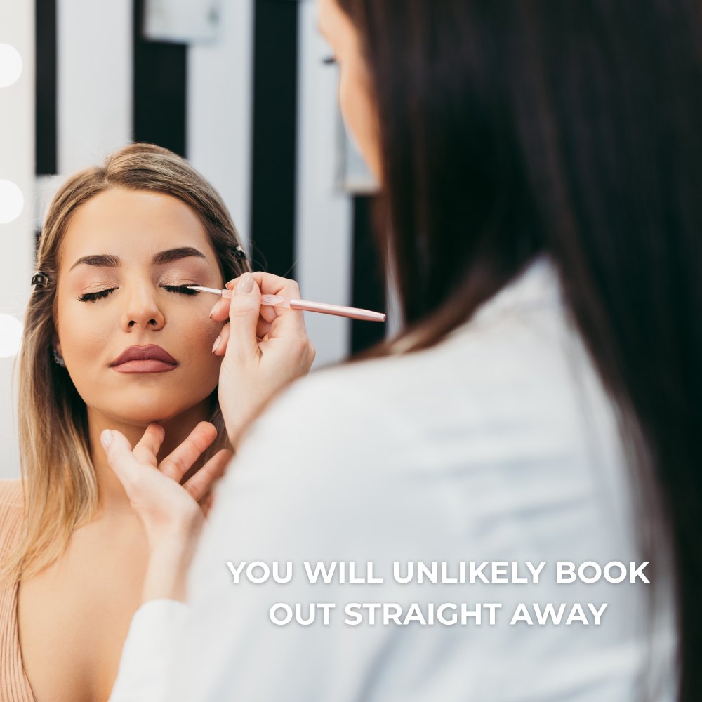 Ladies face with makeup being applied