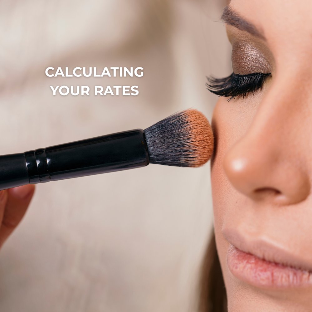 Close up of makeup being applied on cheek