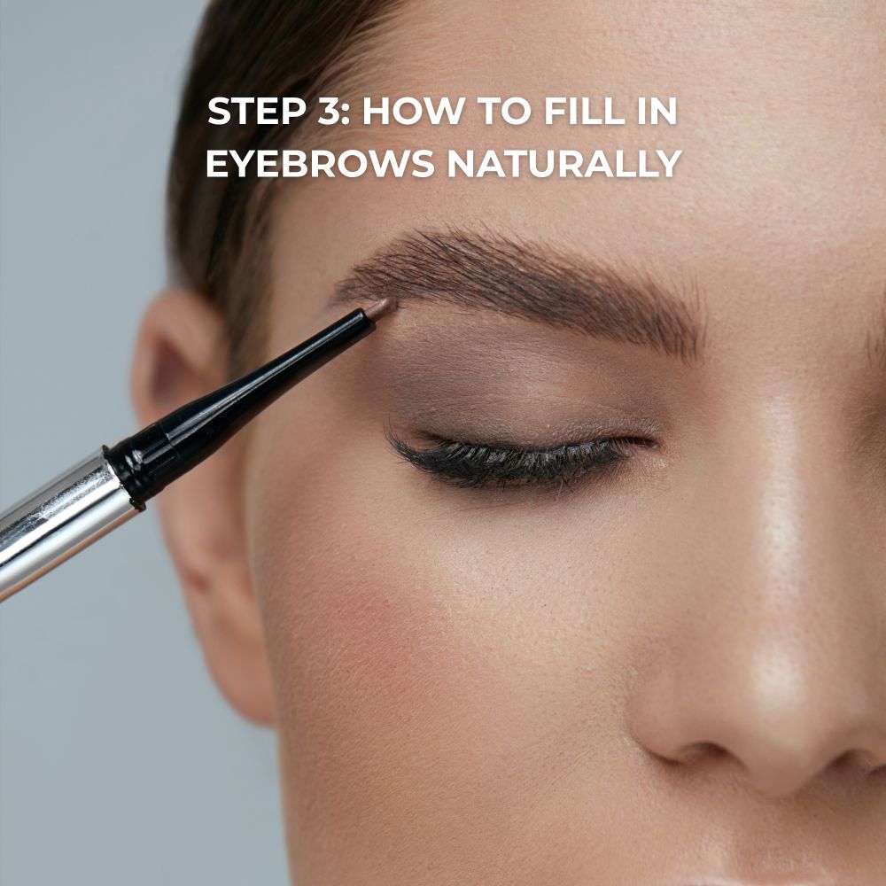 Step 3: filling in eyebrows process