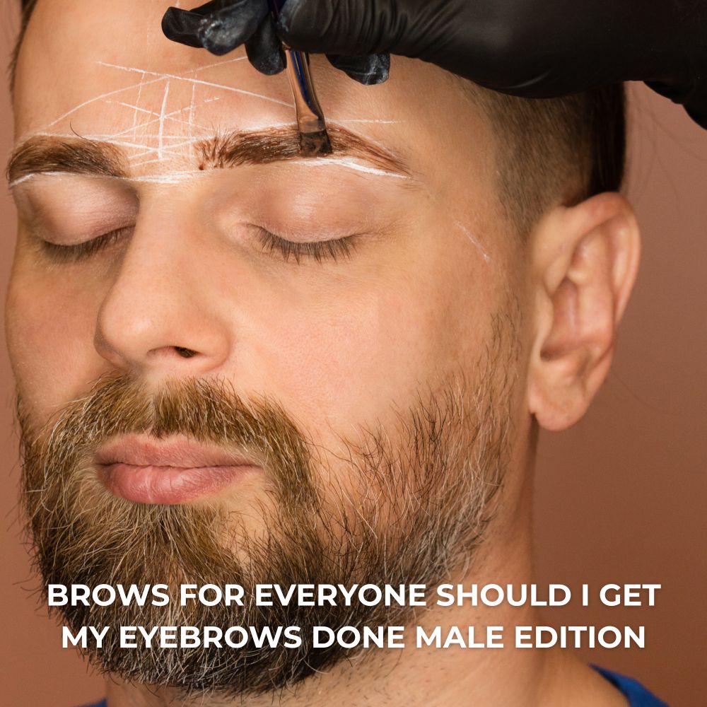 Man having his eyebrows done