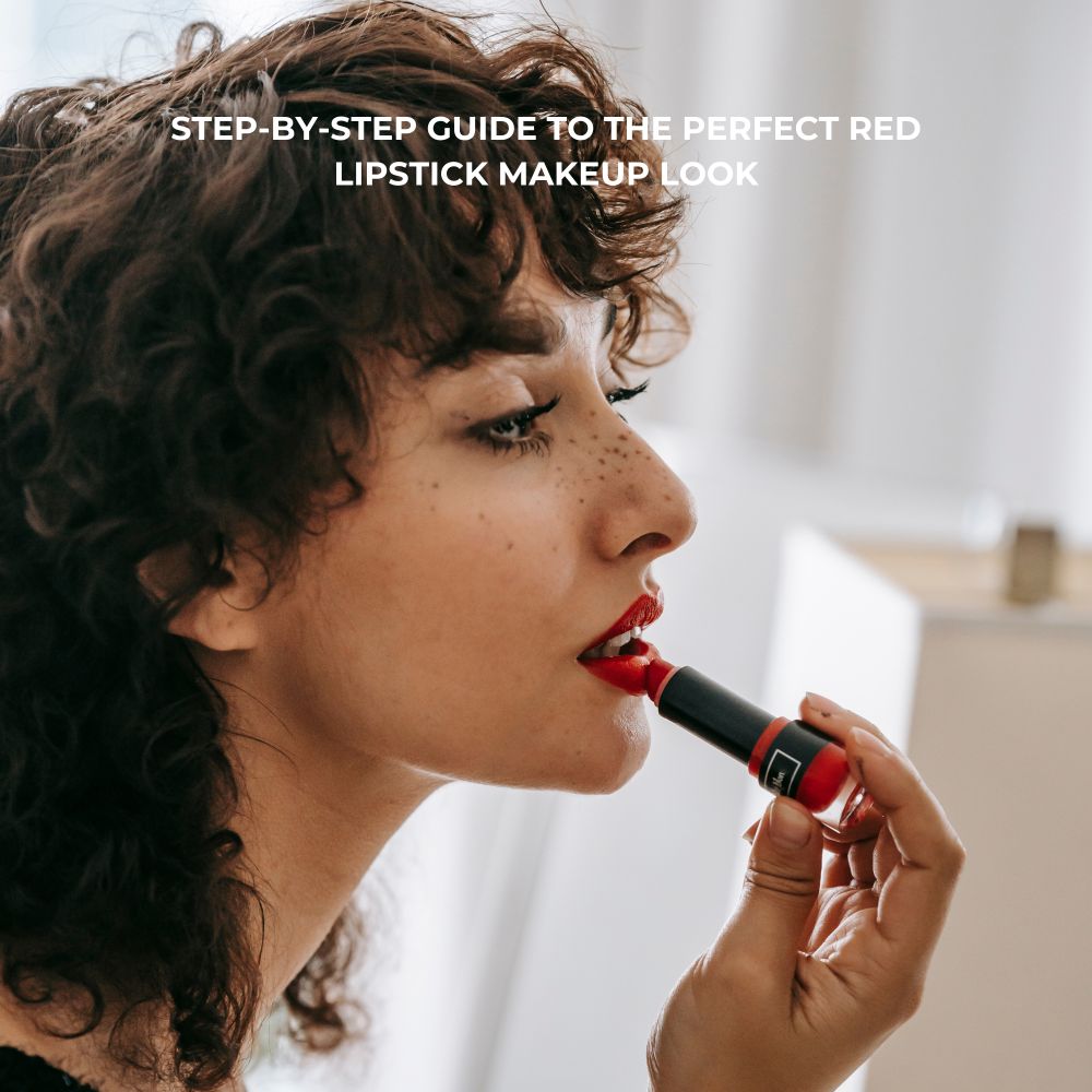 Red lipstick makeup look