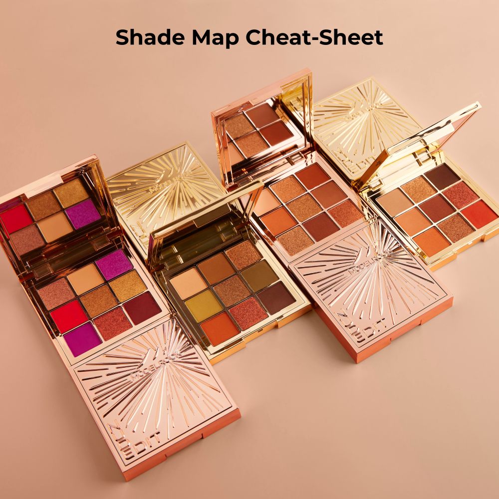 Eyeshadow palettes. Shade map cheat-sheet.